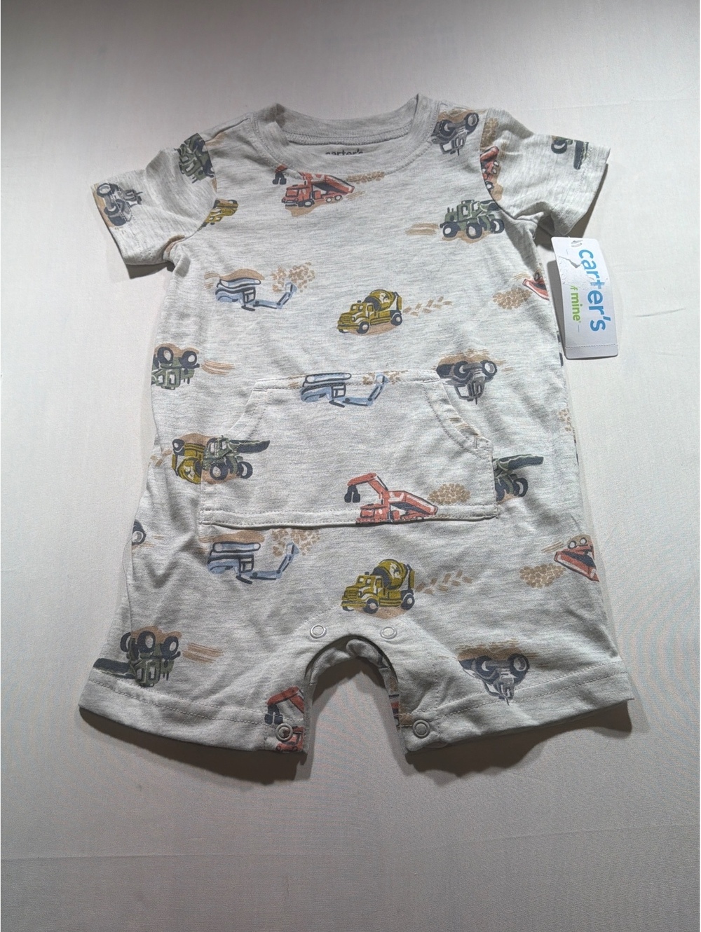 Carter's Baby Romper 6-9 Months with Construction Vehicle Print